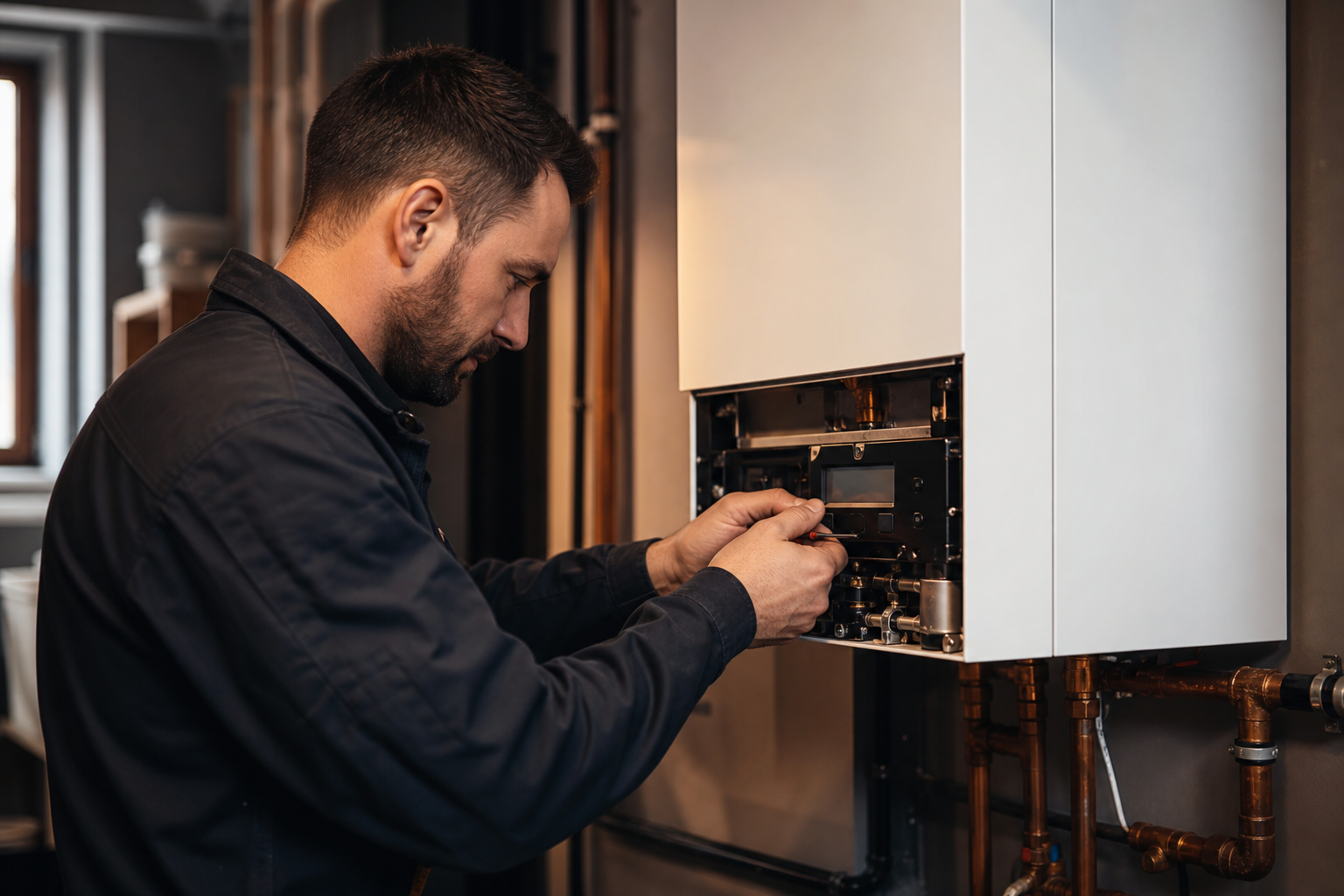 High-efficiency gas boiler installation by Design Heating