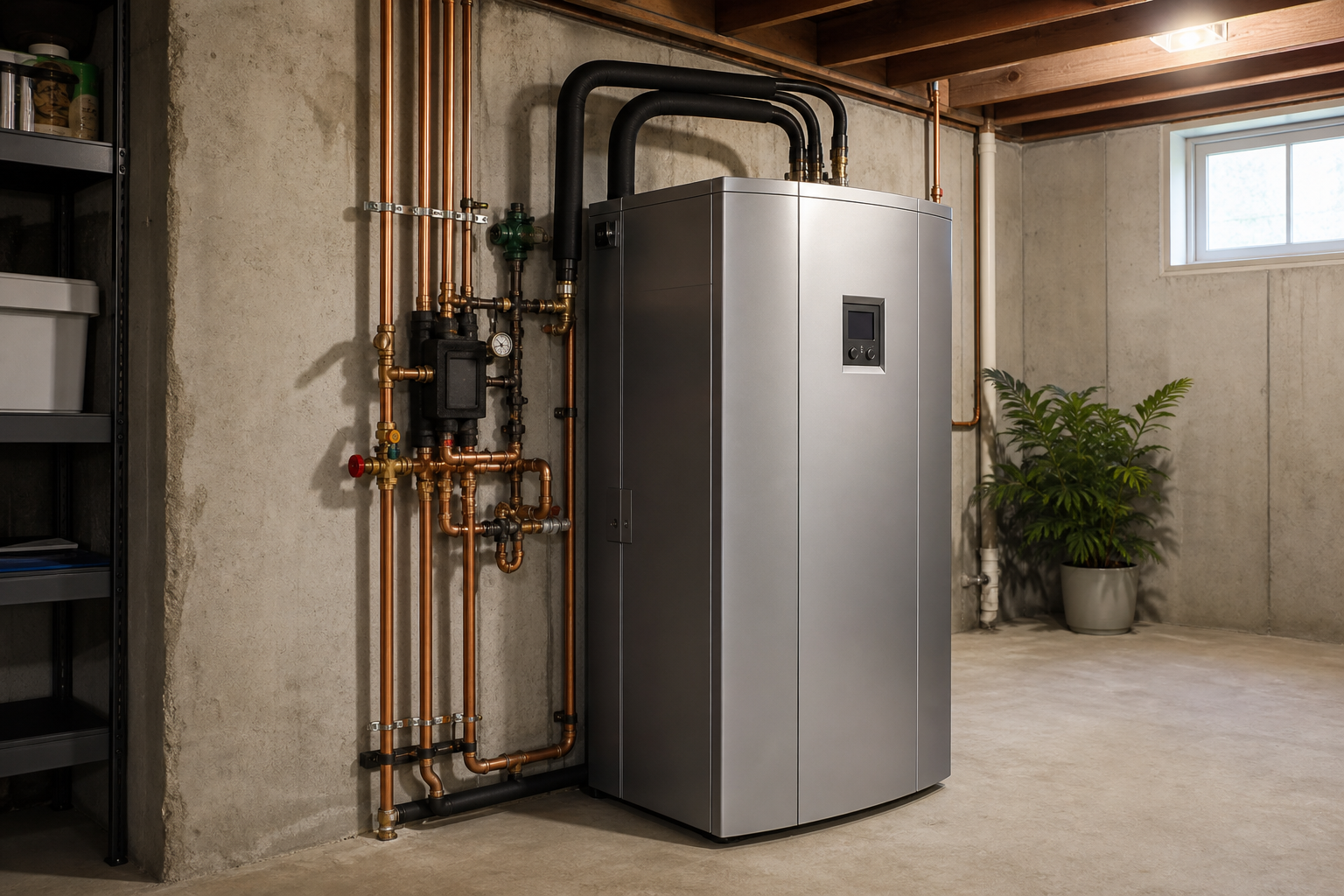 Geothermal heat pump system installation